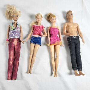Barbie Doll Lot of 4 – 3 Barbie Dolls & 1 Ken  Fashion Clothes  Mattel